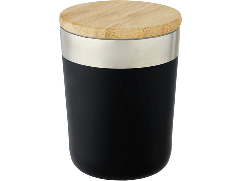 Lagan Кружка с медной вакуумной изоляцией объемом 300 мл и бамбуковой крышкой, черный - рис 3.