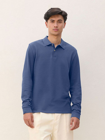 Рубашка поло унисекс с длинным рукавом Pacific LSL, серая - рис 5.