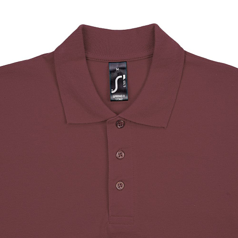 Рубашка поло мужская Spring 210, бордовая - рис 4.