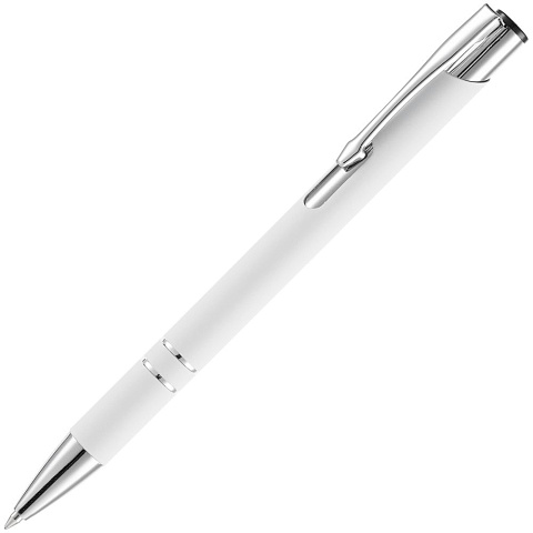 Ручка шариковая Keskus Soft Touch, белая - рис 2.