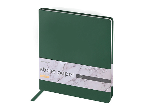 Еженедельник с каменной бумагой А5+ Carrara, зеленый