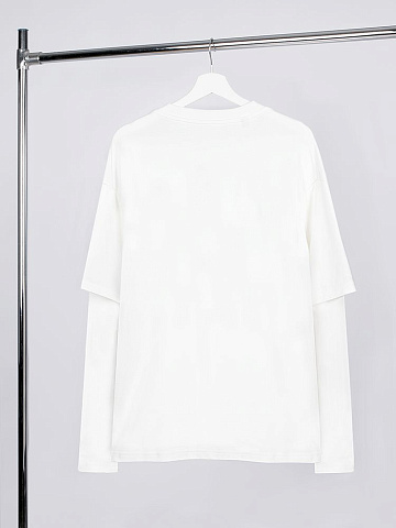 Футболка оверсайз с двойным рукавом Kosmos, молочно-белая - рис 3.