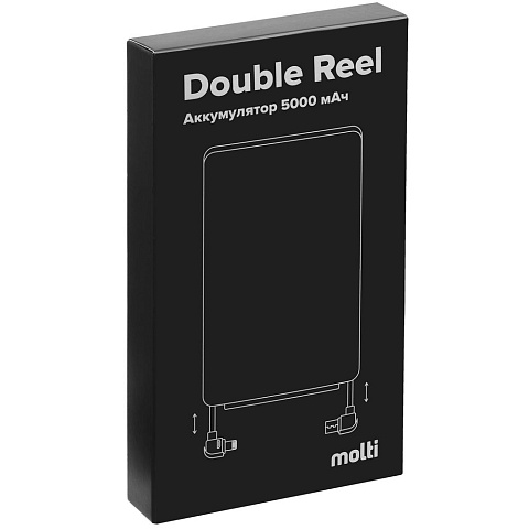 Металлический аккумулятор Double Reel 5000 мАч, серебристый - рис 9.