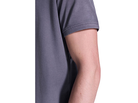 Рубашка поло Cobain унисекс, серо-голубой выстиранный - рис 7.