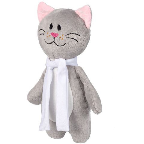 Мягкая игрушка Beastie Toys, котик с белым шарфом - рис 3.