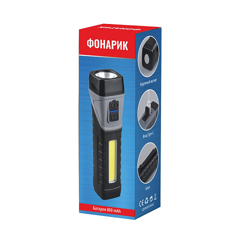 Фонарик "Fix", цвет черный с серым - рис 9.
