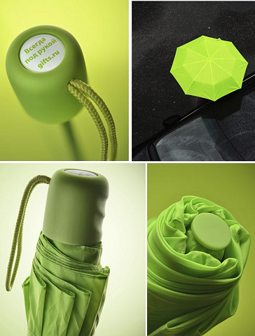 Зонт складной Basic, зеленый - рис 6.