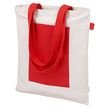 Сумка для покупокTopiс из переработанных материалов с наружным цветным карманом, красный