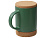 Кружка 450 мл с пробковым дном с крышкой Корк & Бон, глубокий зеленый - миниатюра - рис 2.