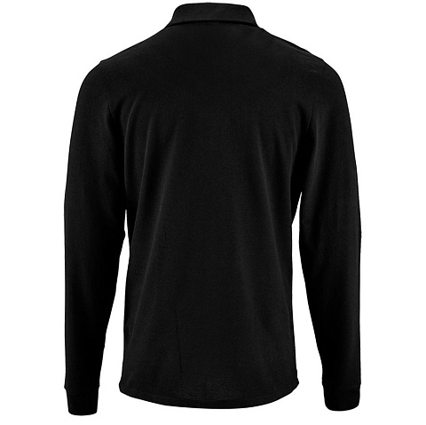 Рубашка поло мужская с длинным рукавом Perfect LSL Men, черная - рис 3.
