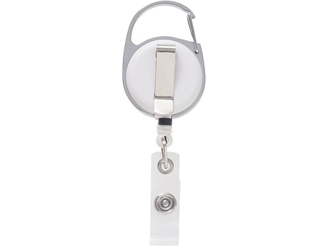 Бейдж с рулеткой-карабин Favor, белый - рис 5.