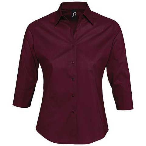 Рубашка женская с рукавом 3/4 Effect 140, бордовая - рис 2.