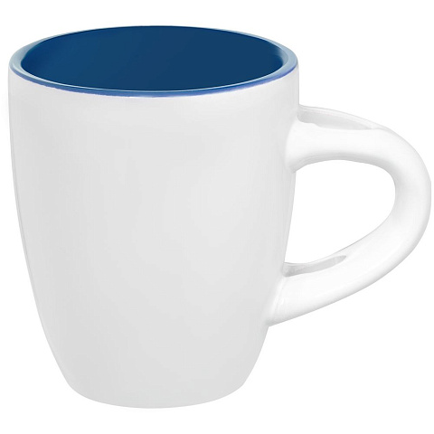 Кофейная кружка Pairy с ложкой, синяя с белой - рис 4.
