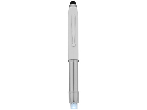 Ручка-стилус шариковая Xenon, белый, синие чернила - рис 3.