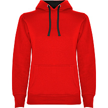 Толстовка с капюшоном Urban женская, красный/черный