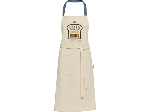 Nia фартук из переработанного хлопка плотностью 200 г/м² - Синий ледяной - рис 5.