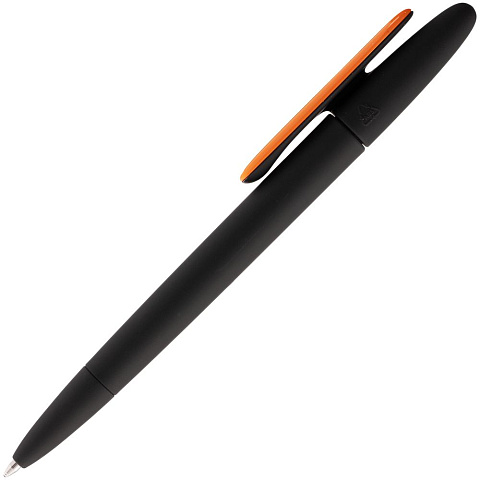 Ручка шариковая Prodir DS5 TRR-P Soft Touch, черная с оранжевым - рис 3.