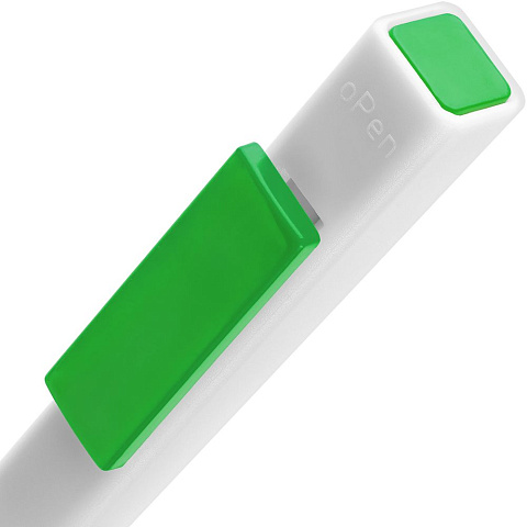 Ручка шариковая Swiper SQ, белая с зеленым - рис 5.