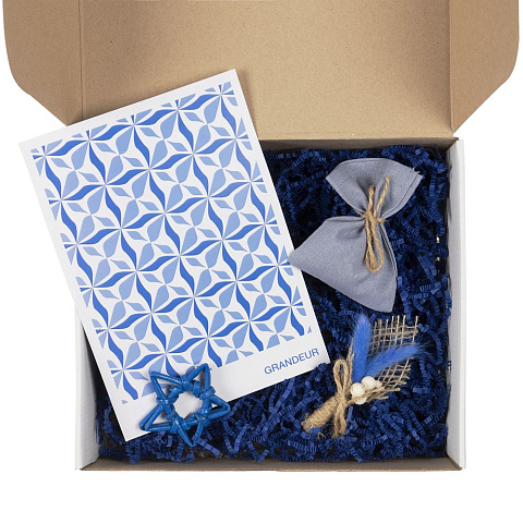 Набор для упаковки подарка Adorno, белый с синим - рис 3.