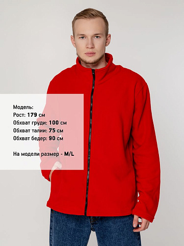 Куртка флисовая унисекс Manakin, красная - рис 6.