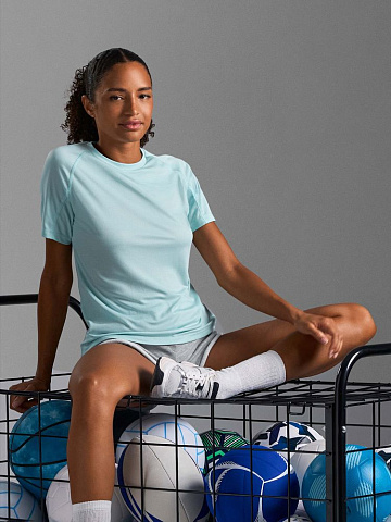 Футболка спортивная женская Vortex Women, ярко-бирюзовая - рис 9.