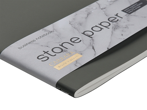 Тетрадь с каменной бумагой А5 Carrara 40 л., линейка, серый - рис 5.