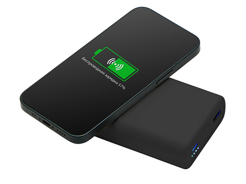 Внешний беспроводной аккумулятор 2-в-1 с функцией зарядки Apple Watch, QC/PD AtomIQ, 10000 мАч, черный - рис 7.
