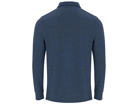 Рубашка поло Dylan мужская с длинным рукавом, меланжевый нэйви - рис 2.
