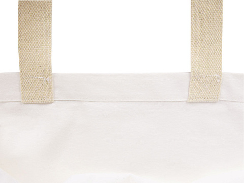 Сумка Donny из хлопка с донной складкой и парусиновыми ручками, белый - рис 4.