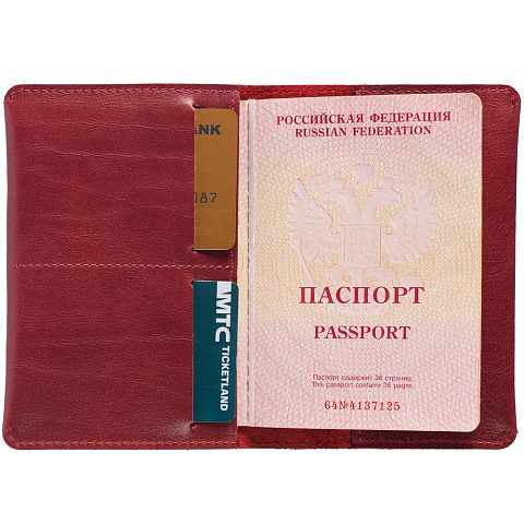 Обложка для паспорта Apache, ver.2, темно-красная - рис 5.