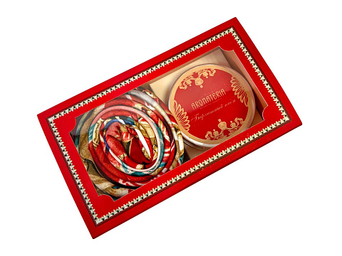 Набор: платок Кремль – Москва и свеча Бархатный пион - рис 2.