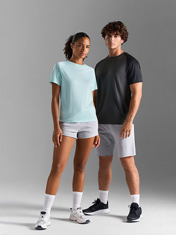 Футболка спортивная унисекс Vortex, ярко-бирюзовая - рис 8.