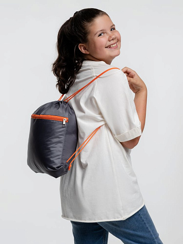 Детский рюкзак Novice, серый с оранжевым - рис 7.