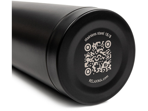 Термос Relaxika 101 (0,35 литра), черный (без лого) - рис 10.