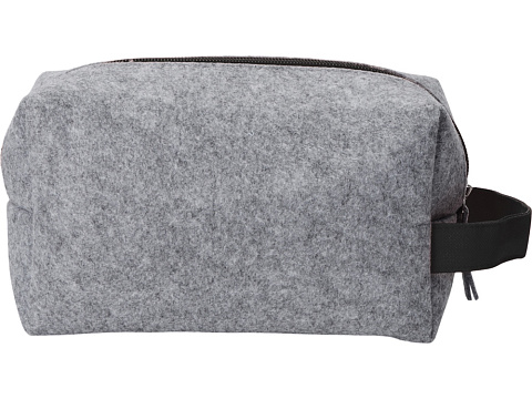 Косметичка из РПЕТ фетра с ручкой Felt, серый с черным - рис 4.