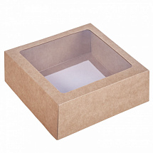 Коробка с прозрачным окошком квадратная (15 см)