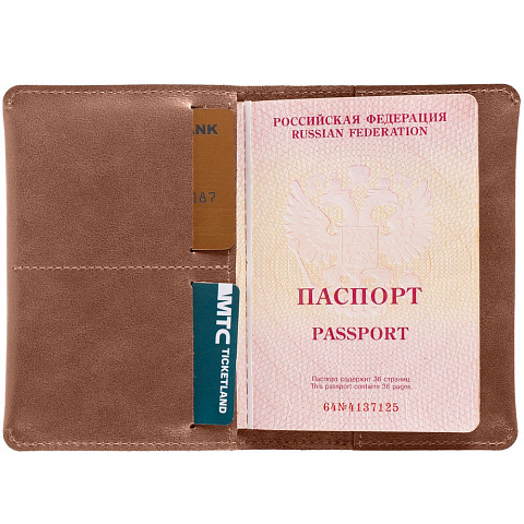 Обложка для паспорта Apache, ver.2, коричневая (какао) - рис 5.