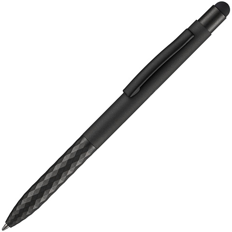 Ручка шариковая со стилусом Digit Soft Touch, черная - рис 2.