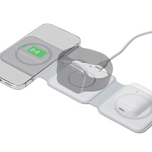 Беспроводное зарядное устройство 3-в-1 Road, 15 Вт, белый