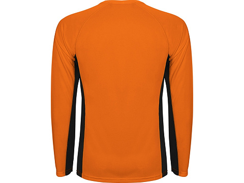 Футболка Shanghai  мужская с длинным рукавом, неоновый оранжевый/черный - рис 2.