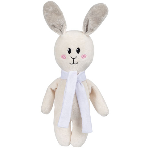 Мягкая игрушка Beastie Toys, заяц с белым шарфом - рис 2.