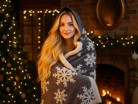 Плед Snowflake новогодний - рис 13.