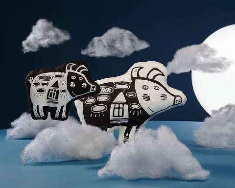 Игрушка «Свинка, витающая в облаках», белая - рис 9.