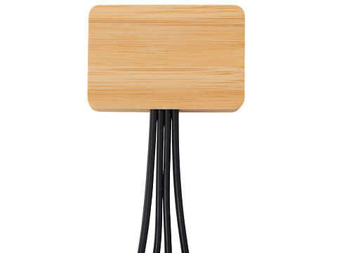 Кабель 3-в-1 с подсветкой лого Reedia S6, бамбук, черный - рис 5.