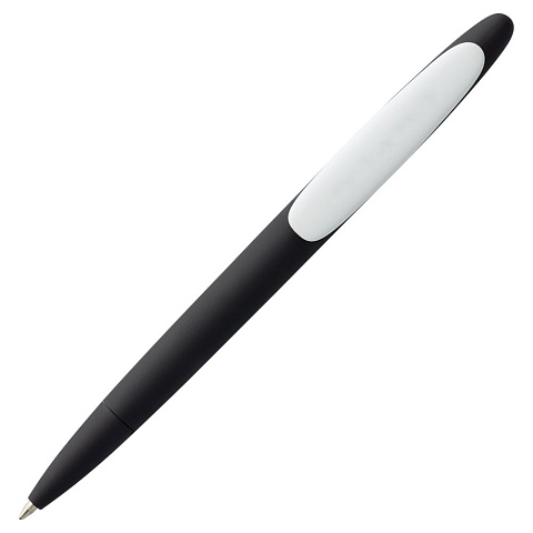 Ручка шариковая Prodir DS5 TRR-P Soft Touch, черная с белым - рис 5.