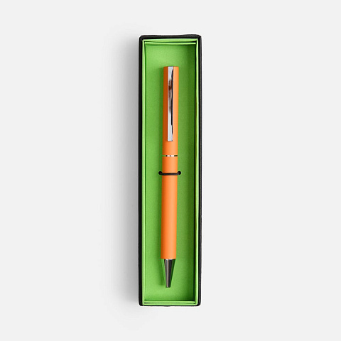 Ручка шариковая Blade Soft Touch в футляре, оранжевая - рис 3.