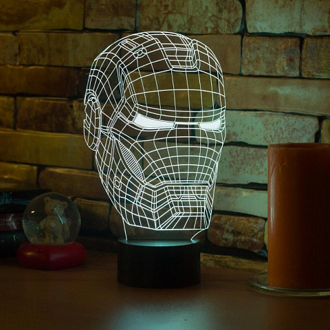3D лампа Шлем железного человека - рис 7.