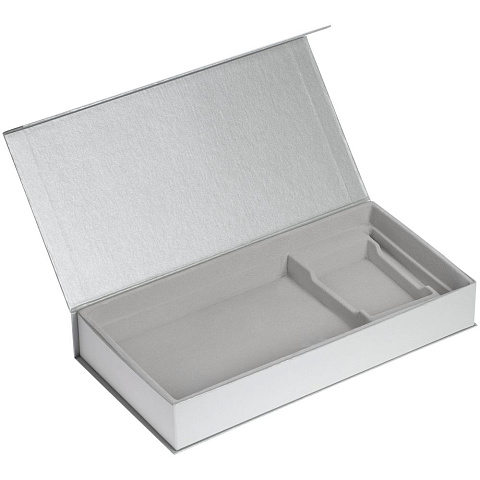 Коробка Planning с ложементом под набор с планингом, ежедневником, ручкой и визитницей, серебристая - рис 2.