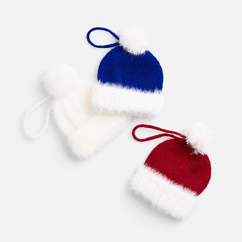 Подвеска на елку «Вьюшка», шапочка, белая - рис 5.