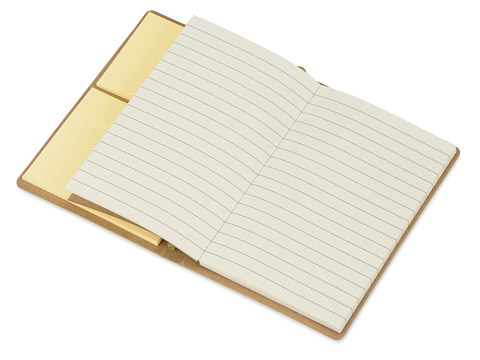 Блокнот А6 Write and stick с ручкой и набором стикеров, зеленое яблоко - рис 3.